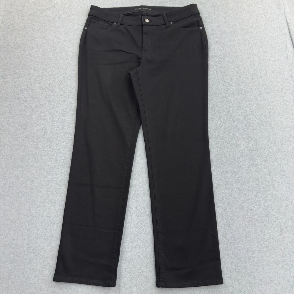 Chicos Jeans Womens 2.5R Black Straight Leg Grunge Goth Emo Mature